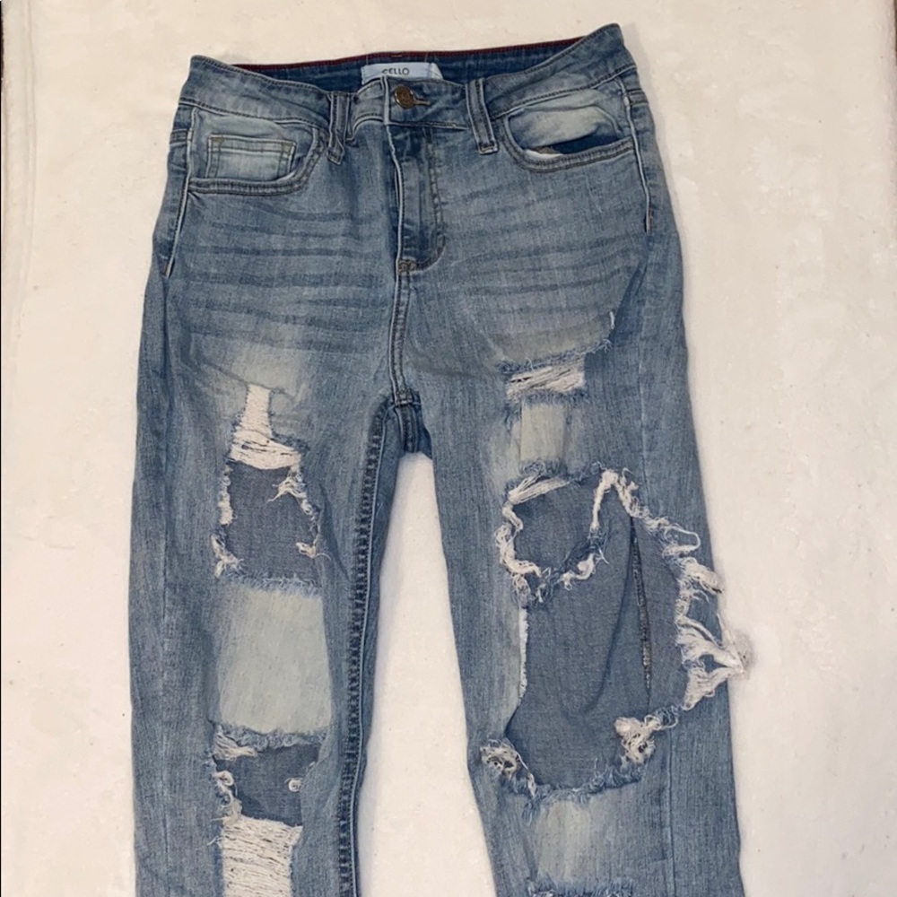 Light Blue Ripped Skinny Jeans